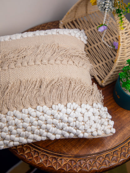 Beige Handloom &nbsp;Square Cushion Cover