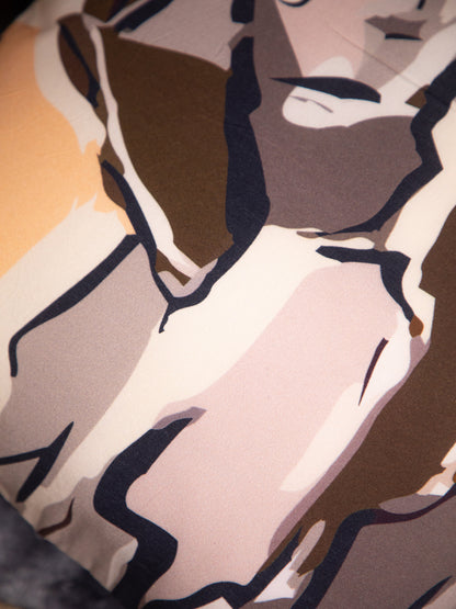 Tan Color Cotton Square Cushion Cover Set Off 2