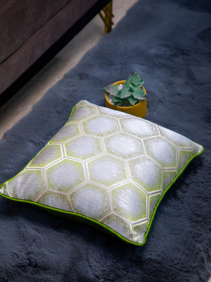 Neon Green Set Of 5 Printed Square Cushion Covers