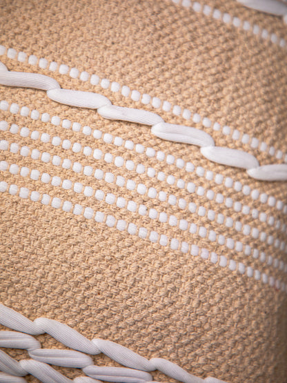 Beige Handloom &nbsp;Square Cushion Cover