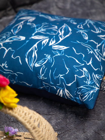 Turquoise Cotton Square Cushion Cover Set Off 2