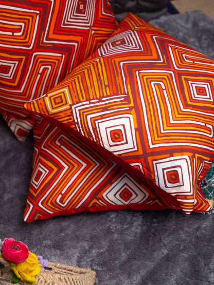 Multicolor Cotton Square Cushion Cover Set Off 2