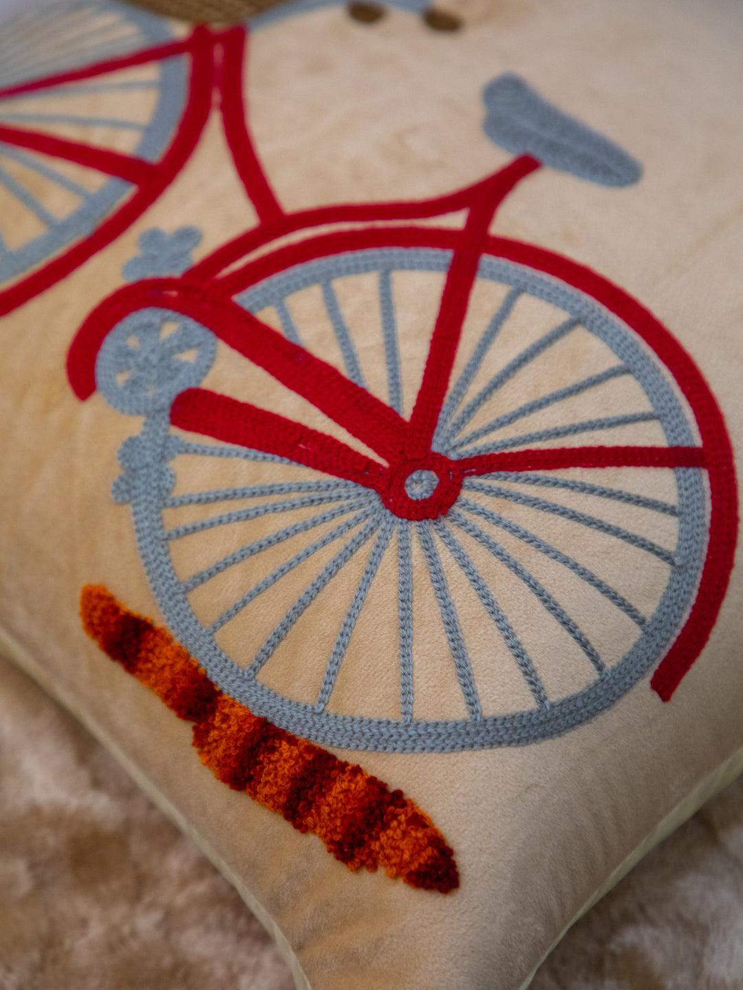 Multi Color Embroidery  Printed Square Cushion Cover