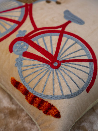 Multi Color Embroidery  Printed Square Cushion Cover