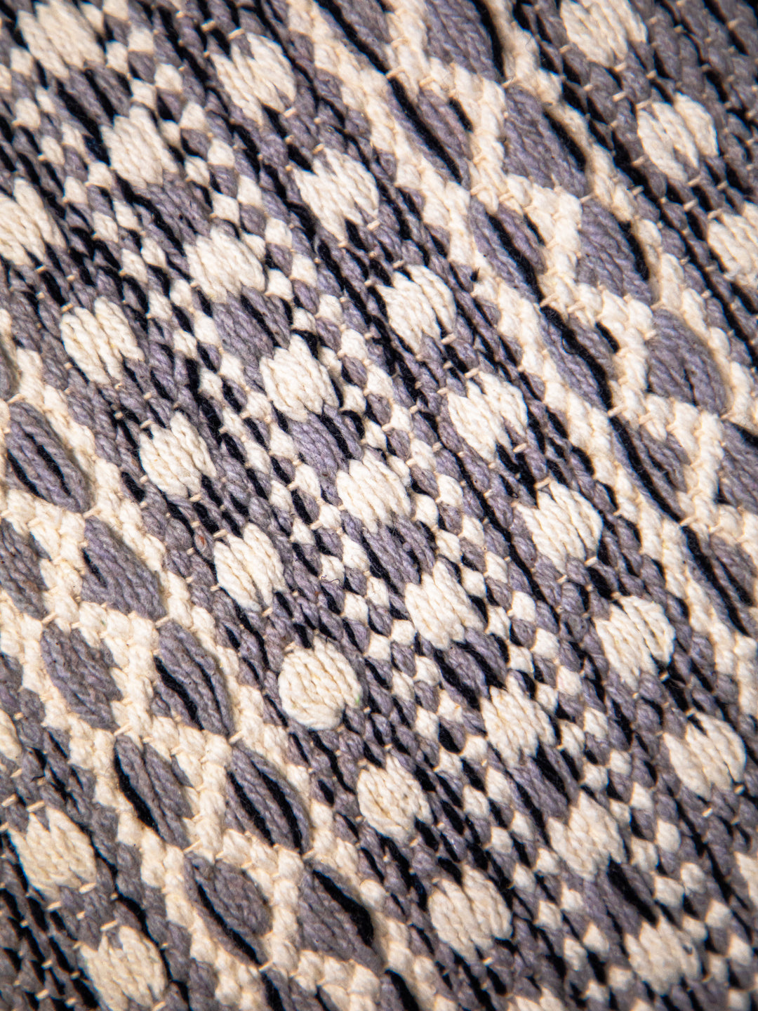 Grey & Off-White Color Jute Print Square Cushion Cover