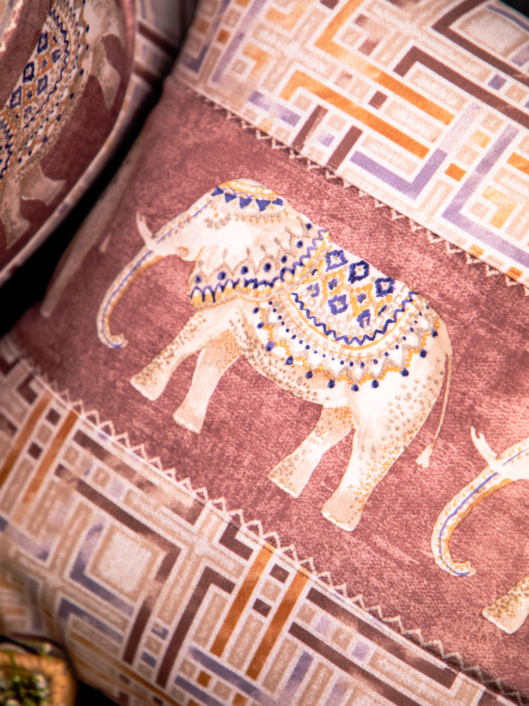 Velvet Multicolor &nbsp;Foil Printed Square Cushion Cover