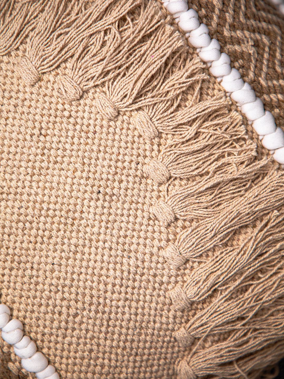 Beige Handloom &nbsp;Square Cushion Cover