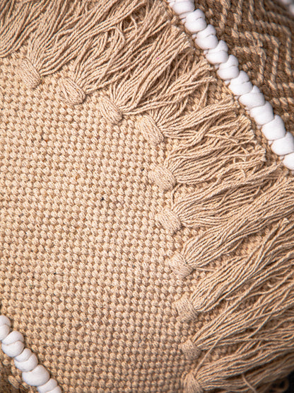 Beige Handloom &nbsp;Square Cushion Cover