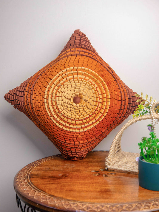 Rust Handmade  Square Cushion Cover