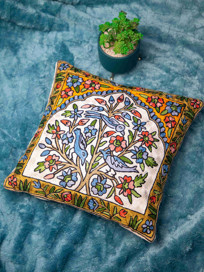 Kashmiri Hand Embroidered Multi Cotton Cushion Cover