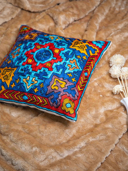 Kashmiri Hand Embroidered Multi Cotton Cushion Cover