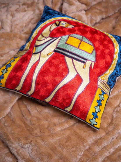 Kashmiri Hand Embroidered Multi Cotton Cushion Cover