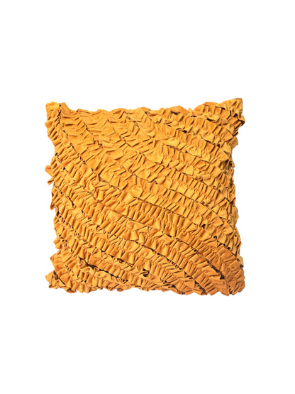 Mustard Designer Velvet Square Cushion Cover