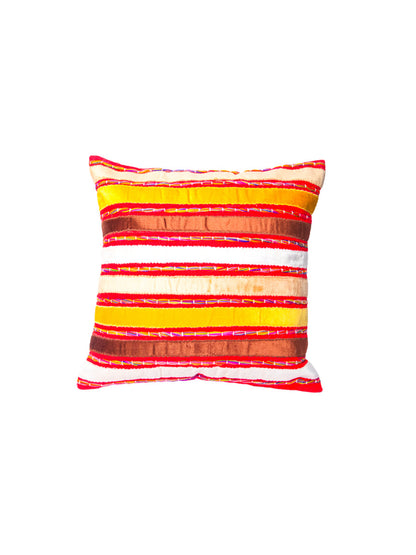 Multicolor Velvet Embroidery Square Cushion Cover