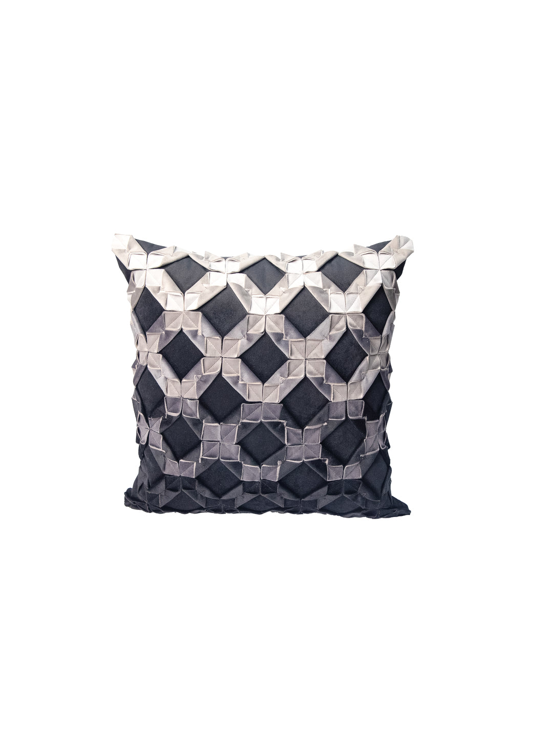 Black And Grey Velvet Embroidery Square Cushion Cover