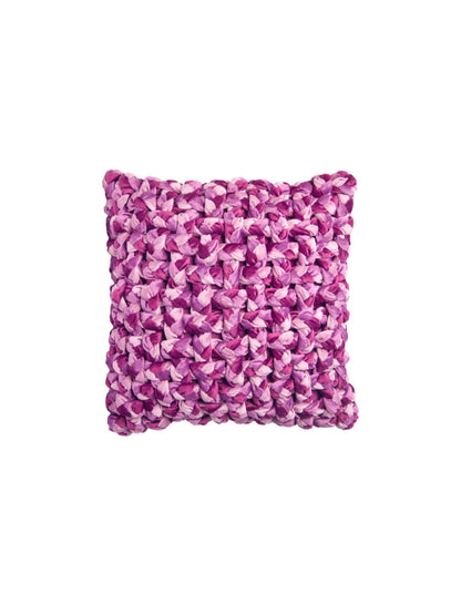 Lavender Handmade Work Square Cushion Cover