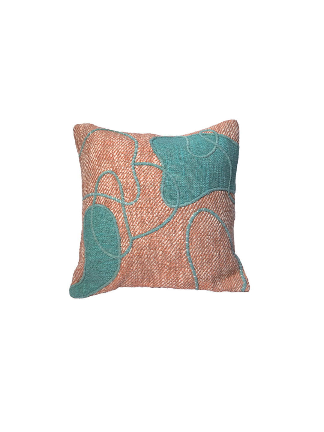 Rust Embroidery Square Cushion Cover