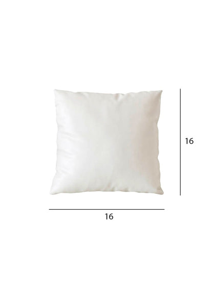 Beige And White Handloom  Square Cushion Cover