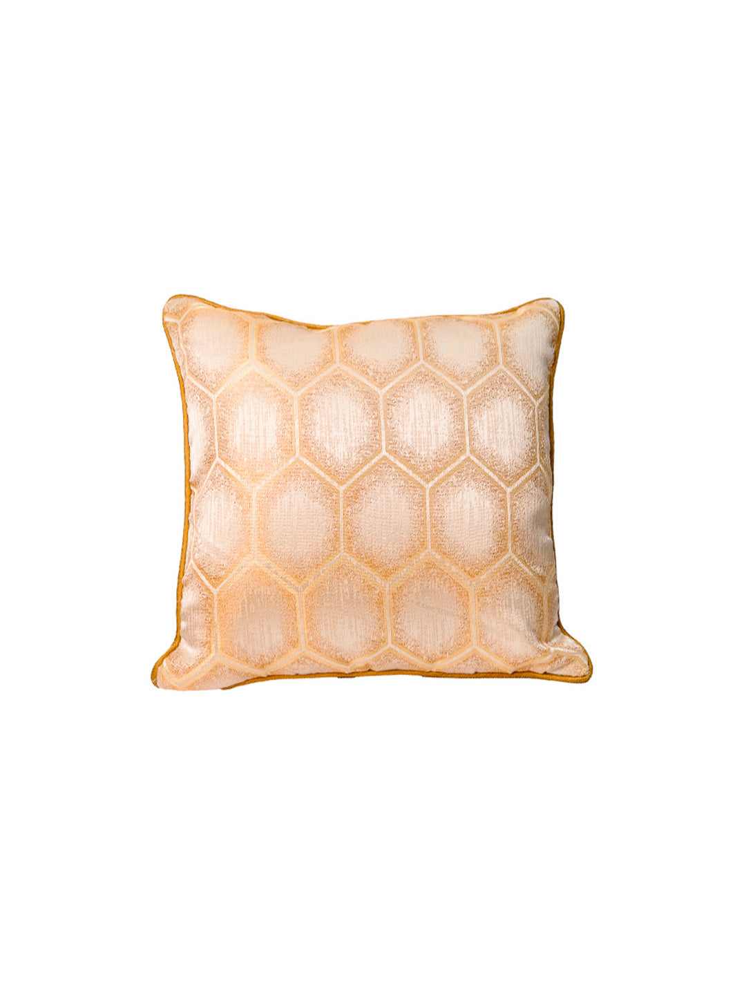 Golden Set Of 5 Printed Square Cushion Covers