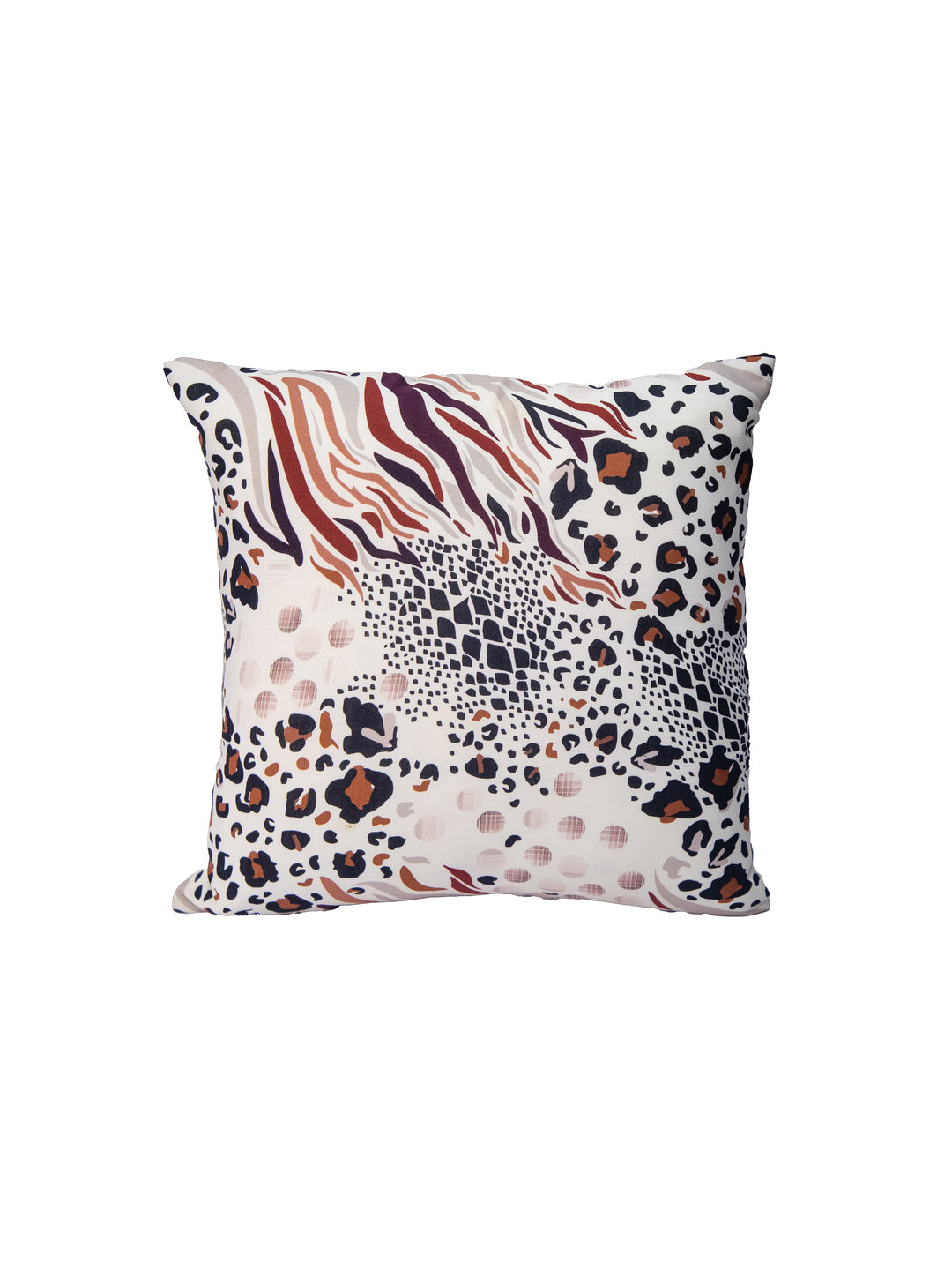 White &amp; Multicolor Print Cotton Square Cushion Cover Set Off 2