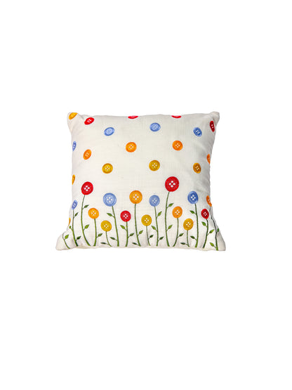Multi Color Embroidery Flower Printed Square Cushion Cover