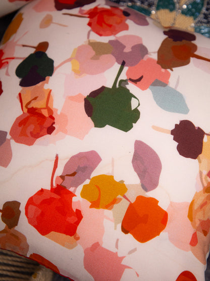 Set Off 2 Multicolor Cotton Flower Square Cushion Cover