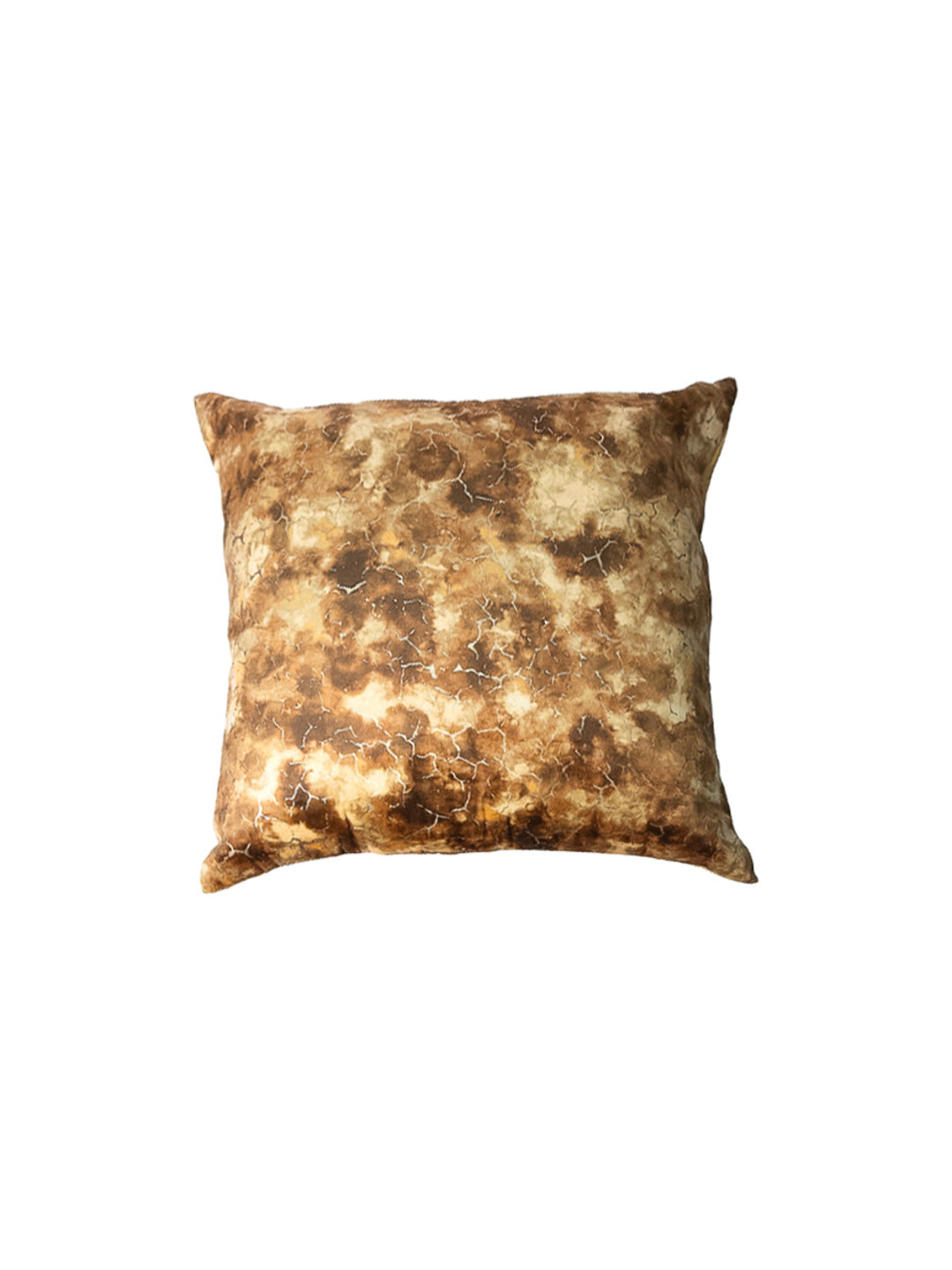 Brown Foil Printed Square Cushion Cover
