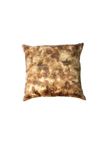 Brown Foil Printed Square Cushion Cover