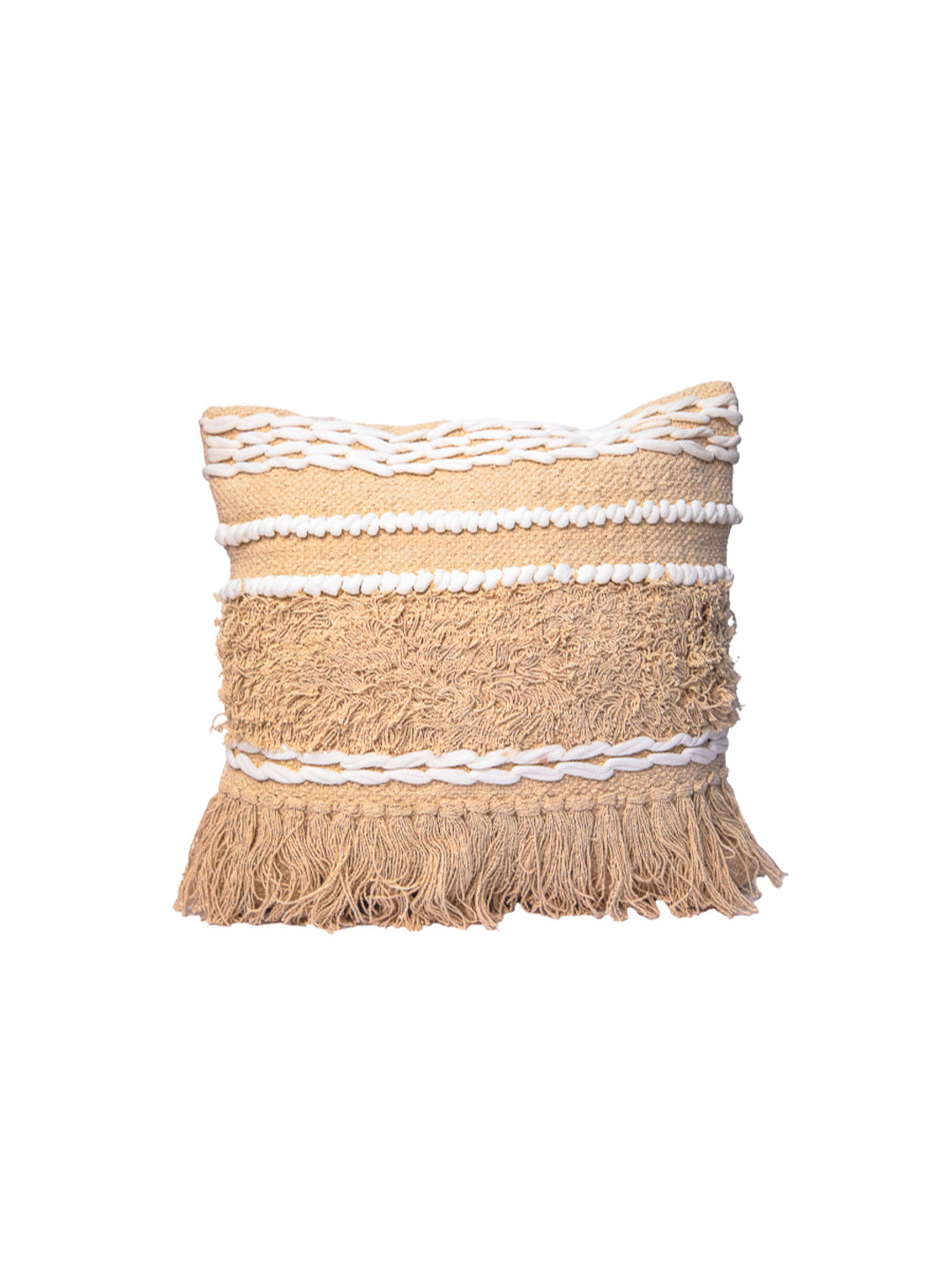 Beige Handloom &nbsp;Square Cushion Cover