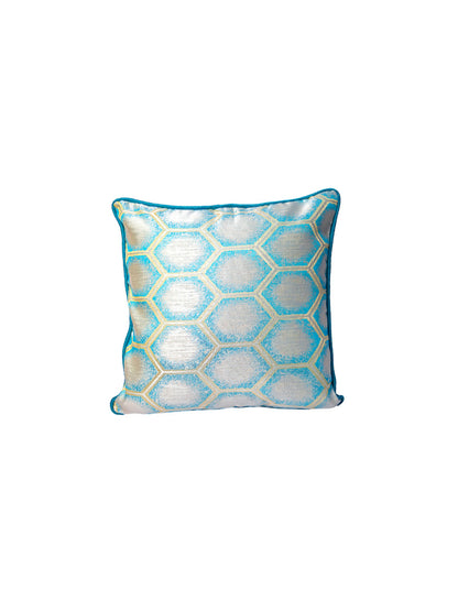 Sky Blue Set Of 5 Printed Square Cushion Covers