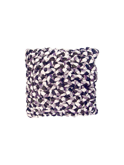 Grey Handmade  Square Cushion Cover