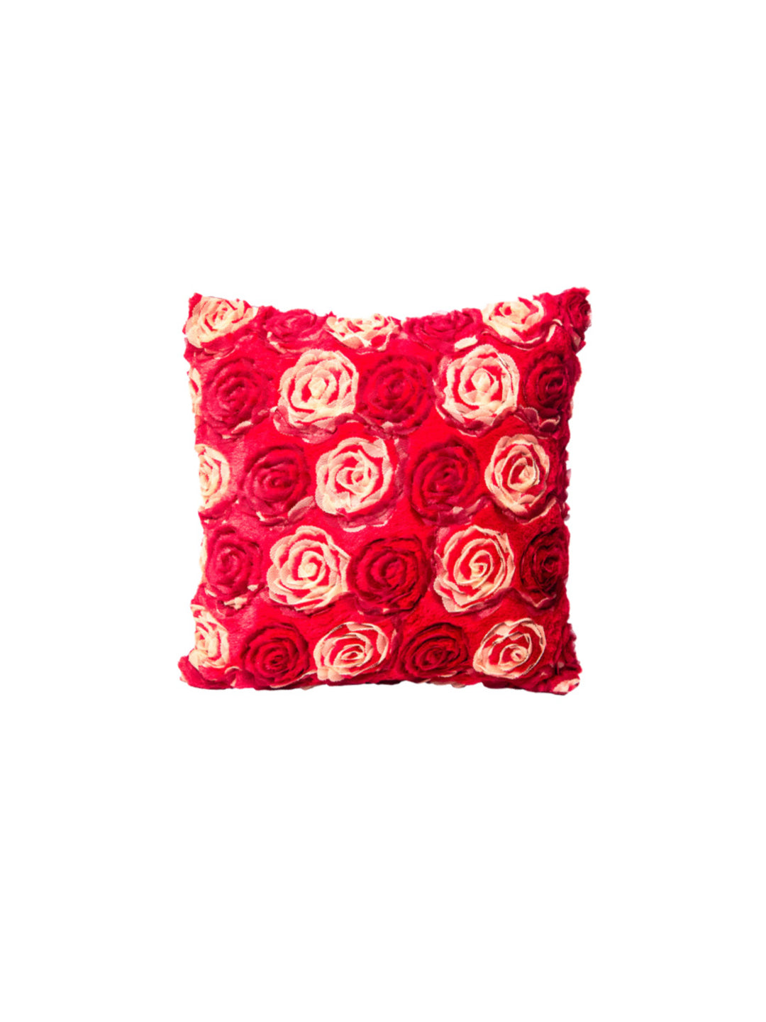 Red Patchwork Polyester Square Cushion Cover