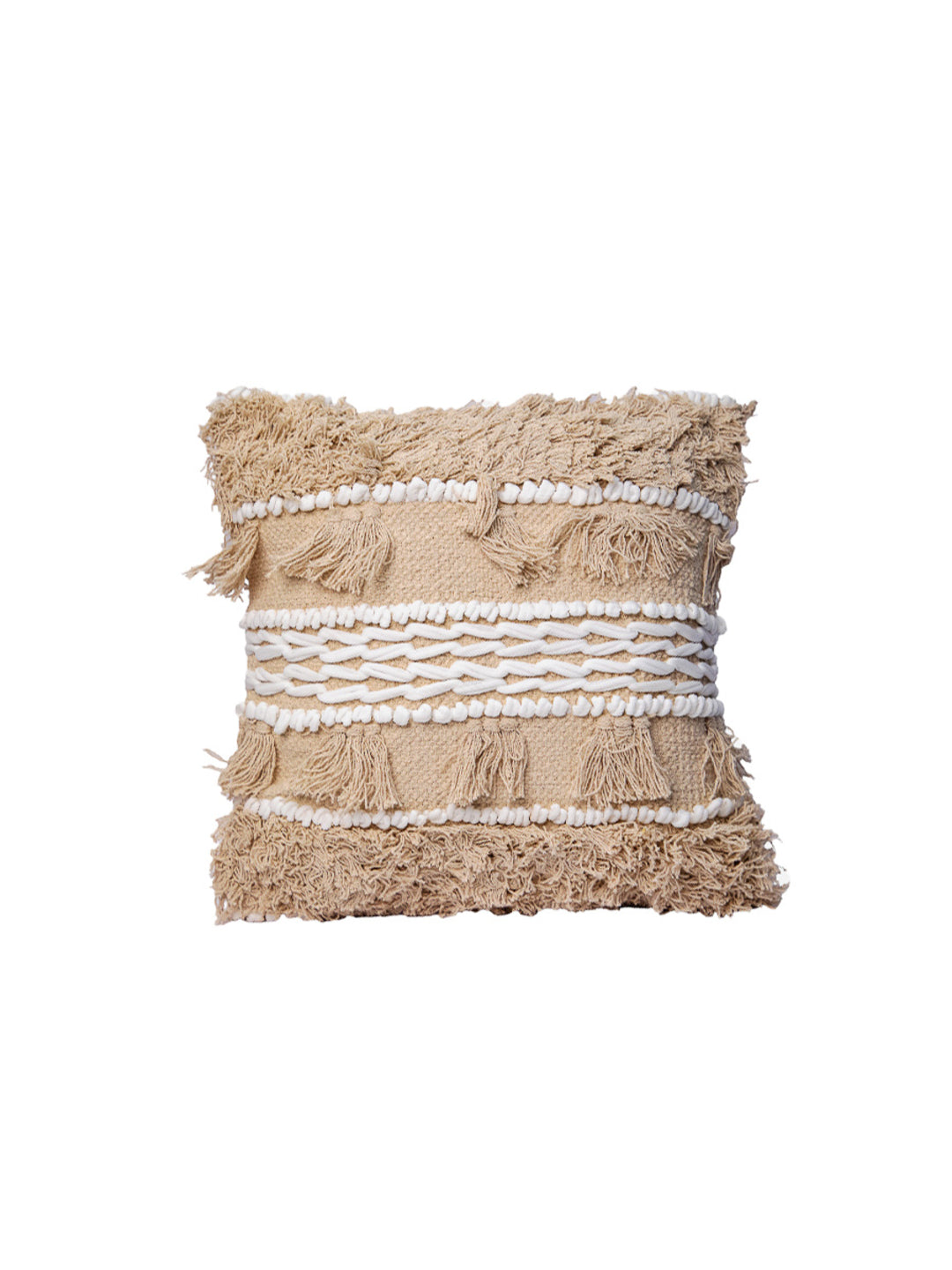 Beige Handloom &nbsp;Square Cushion Cover