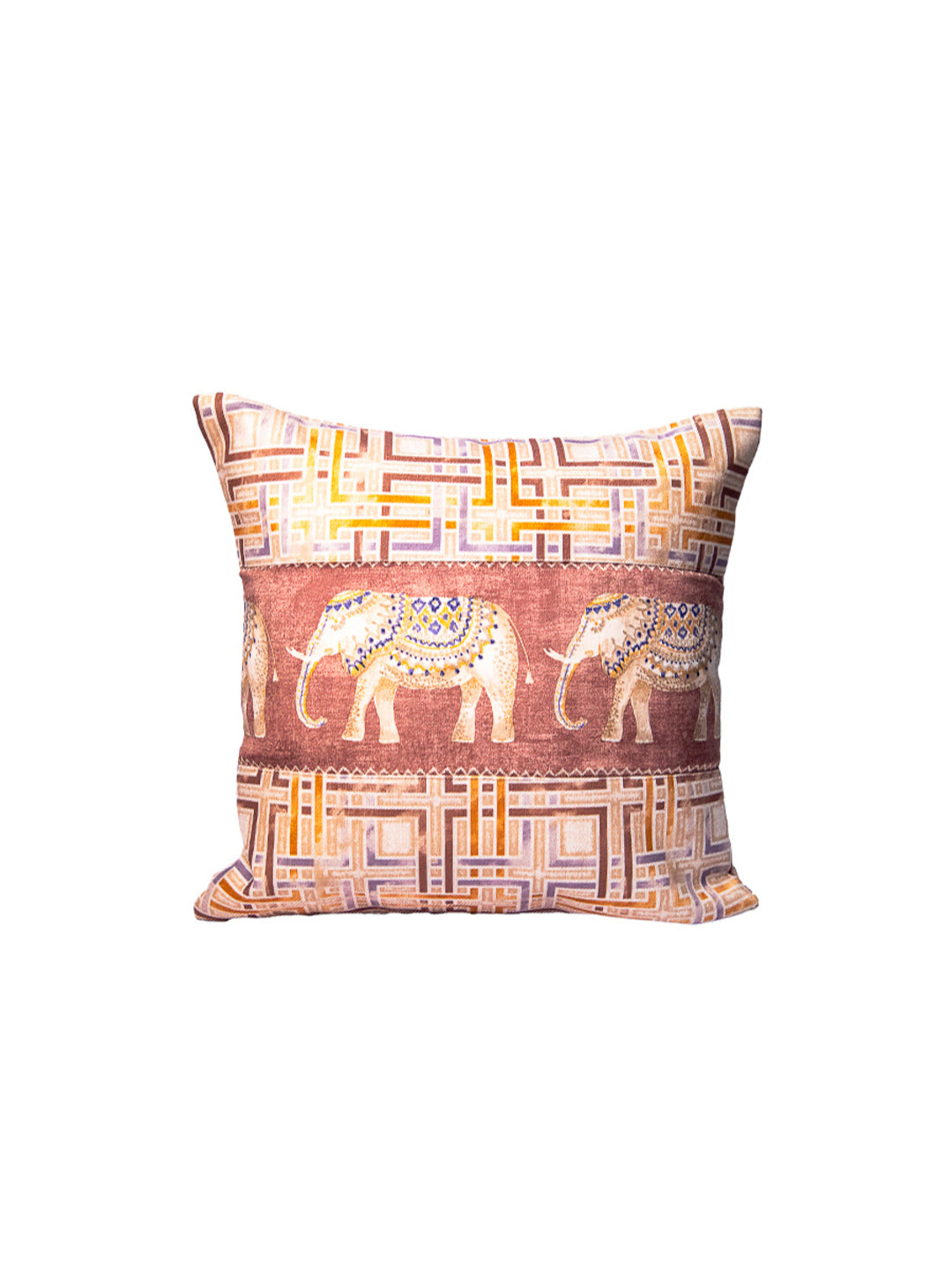 Velvet Multicolor &nbsp;Foil Printed Square Cushion Cover