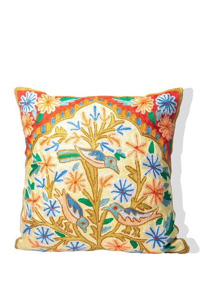 Kashmiri Hand Embroidered Multi Cotton Cushion Cover