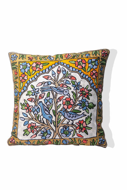 Kashmiri Hand Embroidered Multi Cotton Cushion Cover