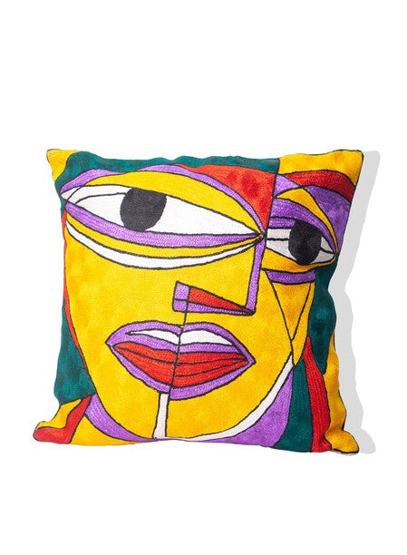 Kashmiri Hand Embroidered Multi Cotton Cushion Cover