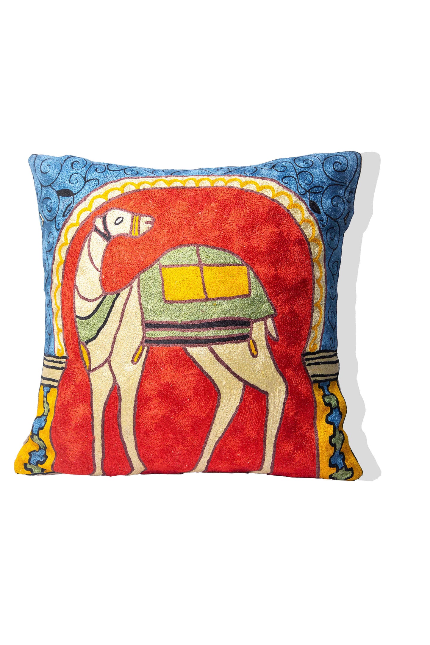 Kashmiri Hand Embroidered Multi Cotton Cushion Cover
