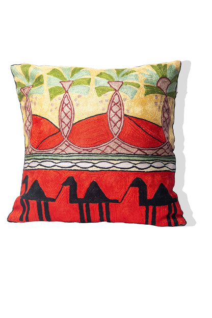 Kashmiri Hand Embroidered Multi Cotton Cushion Cover