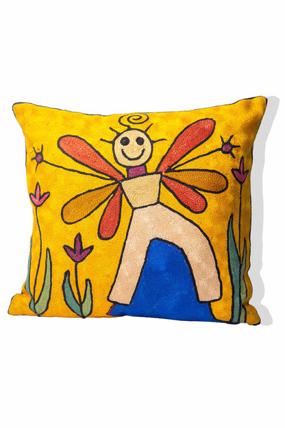 Kashmiri Hand Embroidered Multi Cotton Cushion Cover