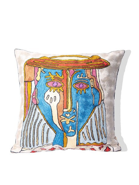 Kashmiri Hand Embroidered Multi Cotton Cushion Cover