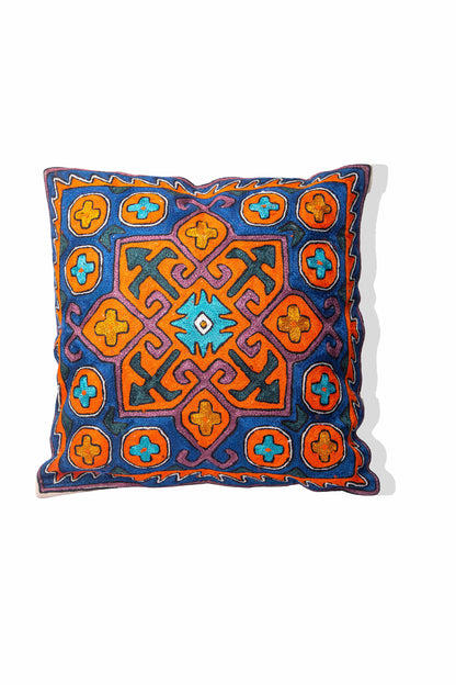 Kashmiri Hand Embroidered Multi Cotton Cushion Cover