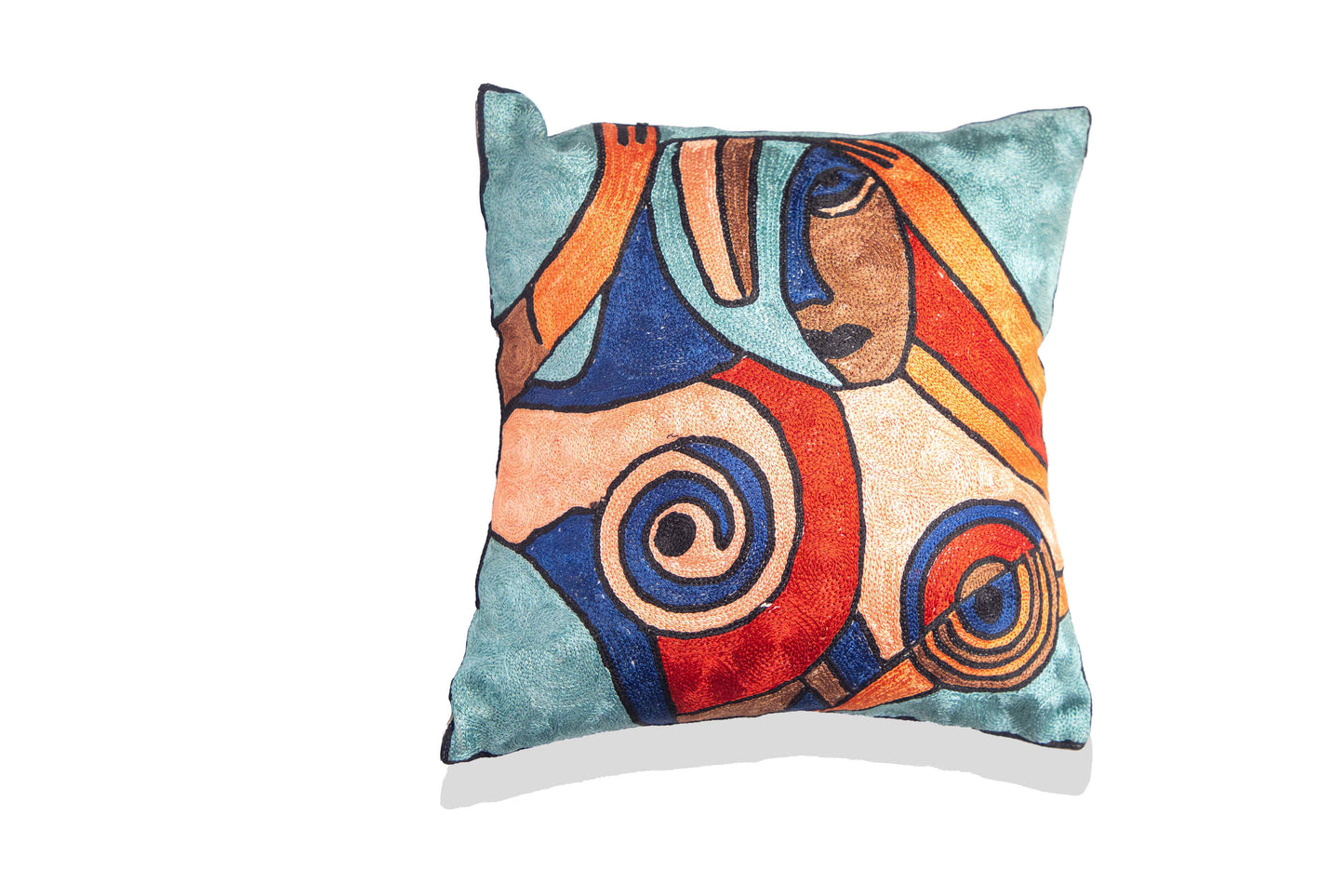 Kashmiri Hand Embroidered Multi Cotton Cushion Cover