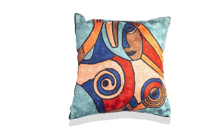 Kashmiri Hand Embroidered Multi Cotton Cushion Cover