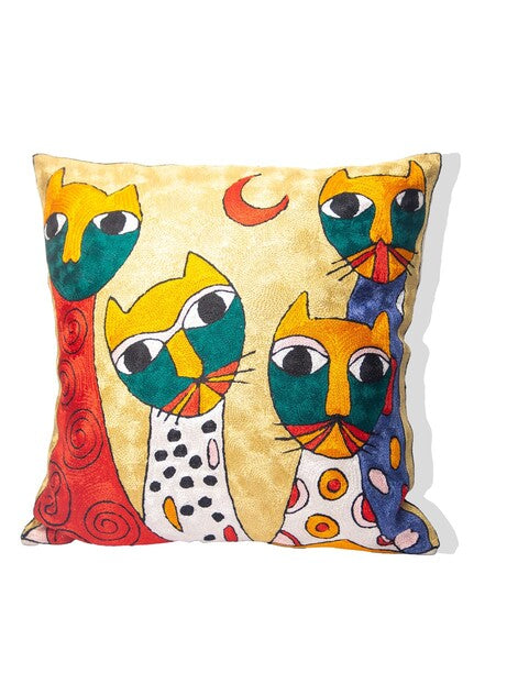 Kashmiri Hand Embroidered Multi Cotton Cushion Cover