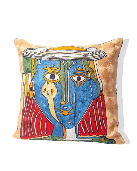 Kashmiri Hand Embroidered Multi Cotton Cushion Cover