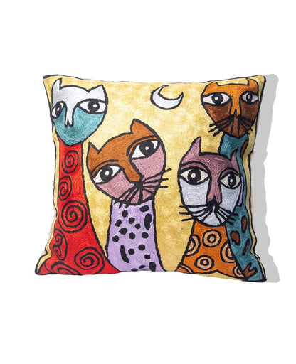 Kashmiri Hand Embroidered Multi Cotton Cushion Cover