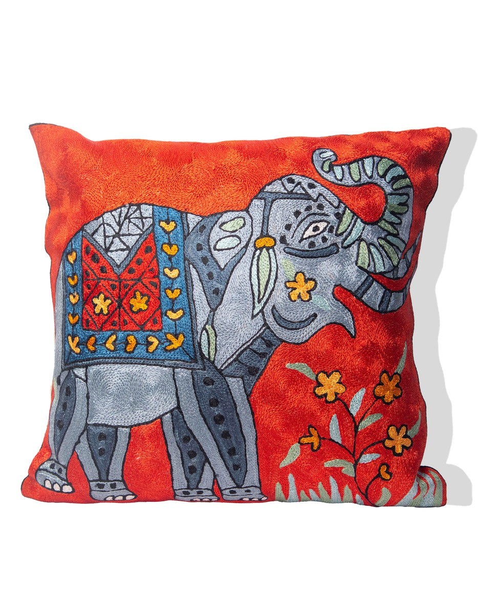 Kashmiri Hand Embroidered Multi Cotton Cushion Cover