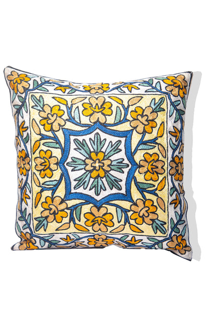 Kashmiri Hand Embroidered Multi Cotton Cushion Cover