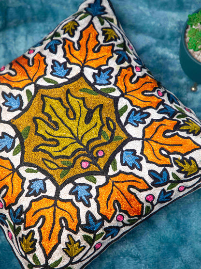 Kashmiri Hand Embroidered Multi Cotton Cushion Cover